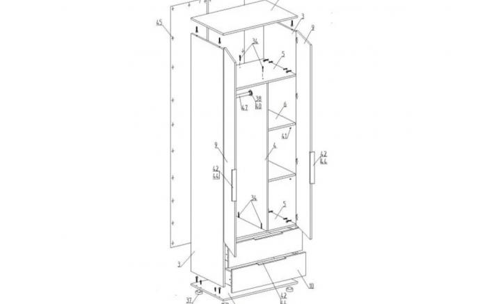 Фотография Сицилия шкаф 2х дверный с 2 ящ