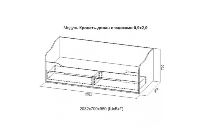 Фотография Грей кровать с ящиками